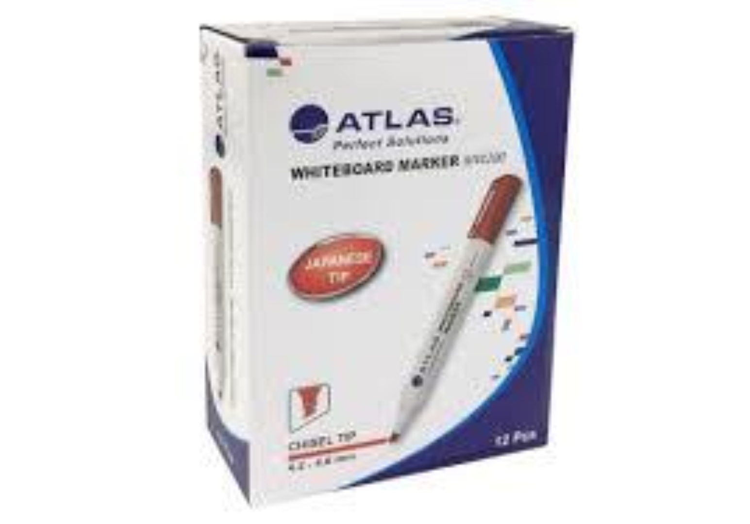 Atlas White Board Marker Bullet DZ=12EA RD AS-MW100-RD